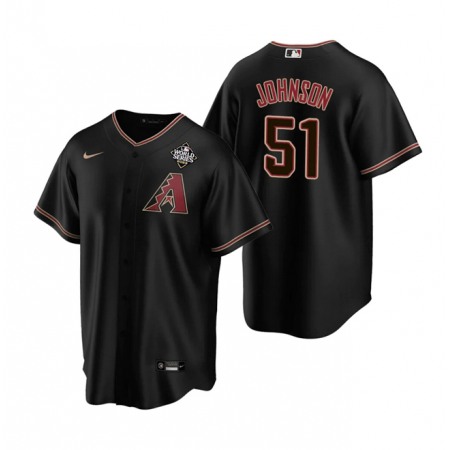 Men's Arizona Diamondbacks #51 Randy Johnson Black 2023 World Series Cool Base Stitched Baseball Jersey