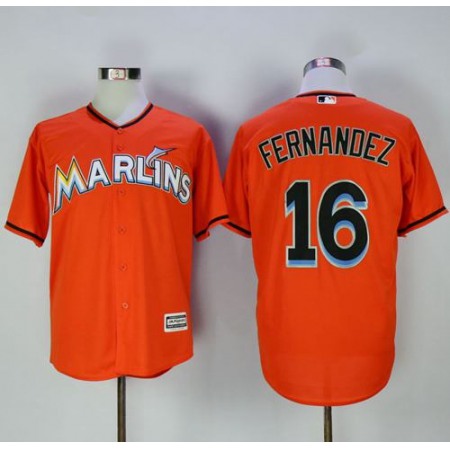 marlins #16 Jose Fernandez Orange New Cool Base Stitched MLB Jersey