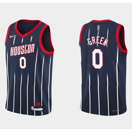 Men's Houston Rockets #0 Jalen Green 2021/22 City Edition 75th Anniversary Navy Stitched Basketball Jersey