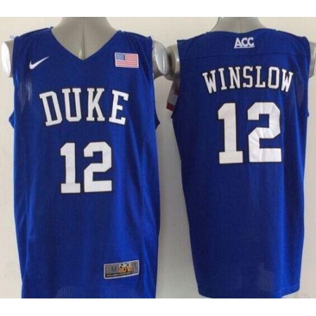 Blue Devils #12 Justise Winslow Royal Blue Basketball Elite Stitched NCAA Jersey