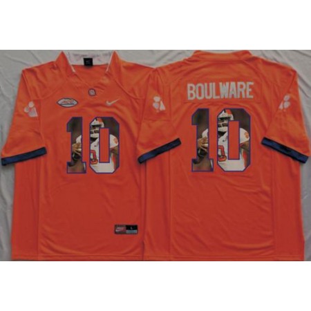 Tigers #10 Ben Boulware Orange Player Fashion Stitched NCAA Jersey