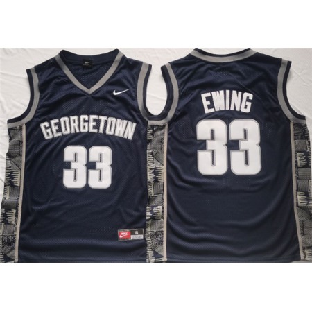 Men's Georgetown Hoyas #33 Patrick Ewing Navy Stitched Jersey