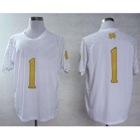 Fighting Irish #1 Louis Nix III White Shamrock Series Stitched NCAA Jersey