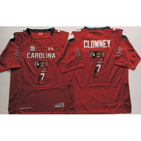 Fighting Gamecocks #7 Jadeveon Clowney Red Player Fashion Stitched NCAA Jersey