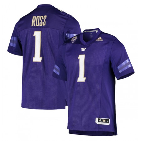 Men's Washington Huskies #1 John Ross Purple Stitched NCAA Jersey