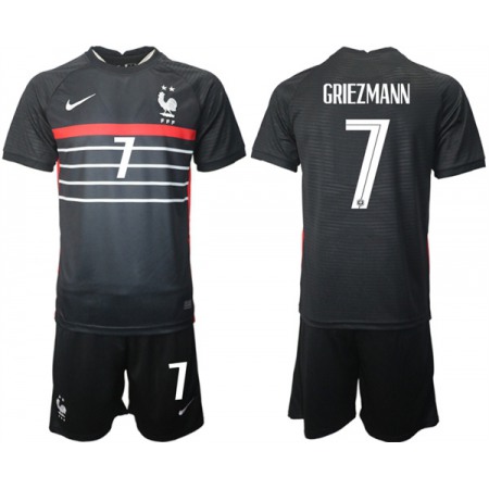 Men's France #7 Girezmann Black 2022 FIFA World Cup Home Soccer Jersey Suit