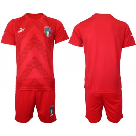 Men's Italy Blank Red Goalkeeper Soccer Jersey Suit