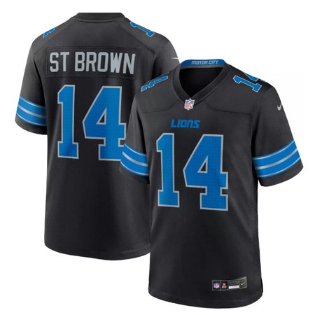 Men's Detroit Lions #14 Amon-Ra St. Brown Nike Black 2nd Alternate Vapor F.U.S.E. Limited Jersey