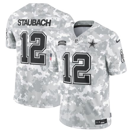 Men's Dallas Cowboys Roger Staubach Nike Arctic Camo 2024 Salute to Service Retired Player Limited Jersey