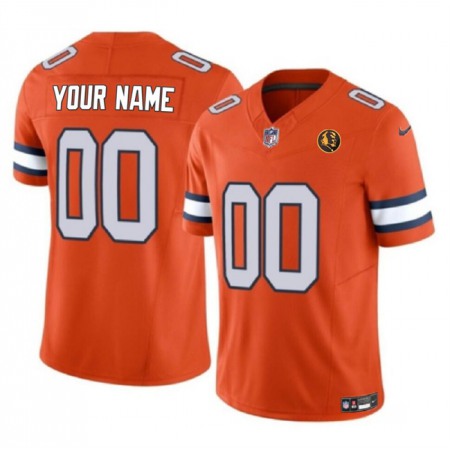 Men's Denver Broncos Active Player Custom Orange 2023 F.U.S.E. With John Madden Patch Vapor Limited Stitched Football Jersey