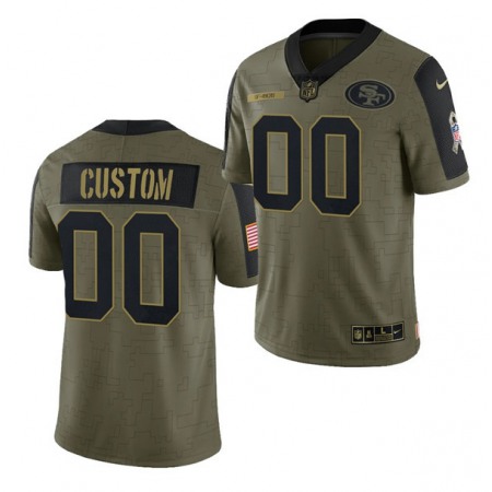 Men's San Francisco 49ers ACTIVE PLAYER Custom 2021 Olive Salute To Service Limited Stitched Jersey