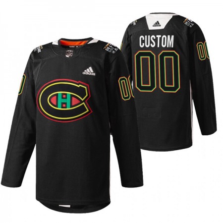 Men's Montreal Canadiens Active Player Custom 2022 Black Warm Up History Night Stitched Jersey