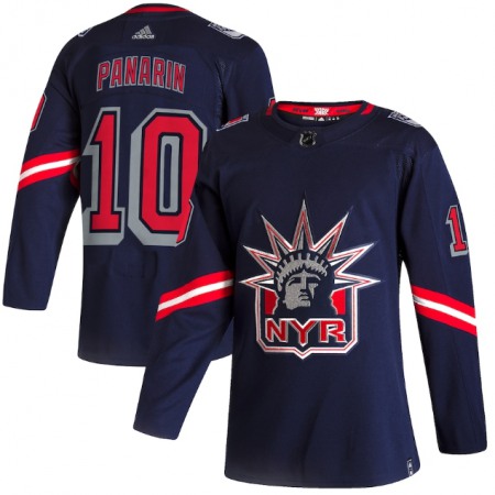 Men's New York Rangers #10 Artemi Panarin 2021 Navy Reverse Retro Stitched Jersey