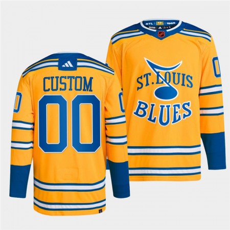 Men's St. Louis Blues Custom Yellow 2022-23 Reverse Retro Stitched Jersey